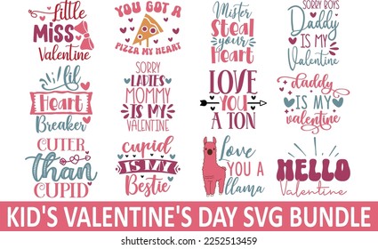 Kids Valentine SVG Bundle, Valentine's Day SVG, valentine SVG, heart SVG Vinyl Cut File for Silhouette, eps