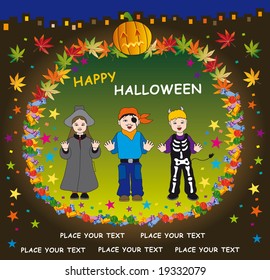 the kids vampire witch pirate are singing happy halloween song