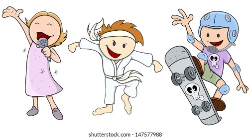 Kids - Various Profession - Vector Illustrations