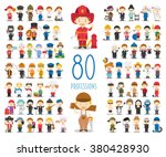 Kids Vector Characters Collection: Set of 80 different professions in cartoon style.