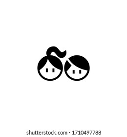 Kids vector icon in black solid flat design icon isolated on white background