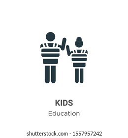 Kids vector icon on white background. Flat vector kids icon symbol sign from modern education collection for mobile concept and web apps design.