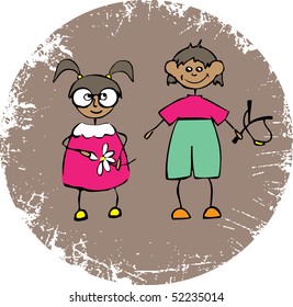 Kids. Vector illustration