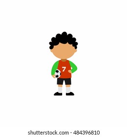 Kids vector illustration cartoon character of different profession: soccer player. suitable for icon or education use.