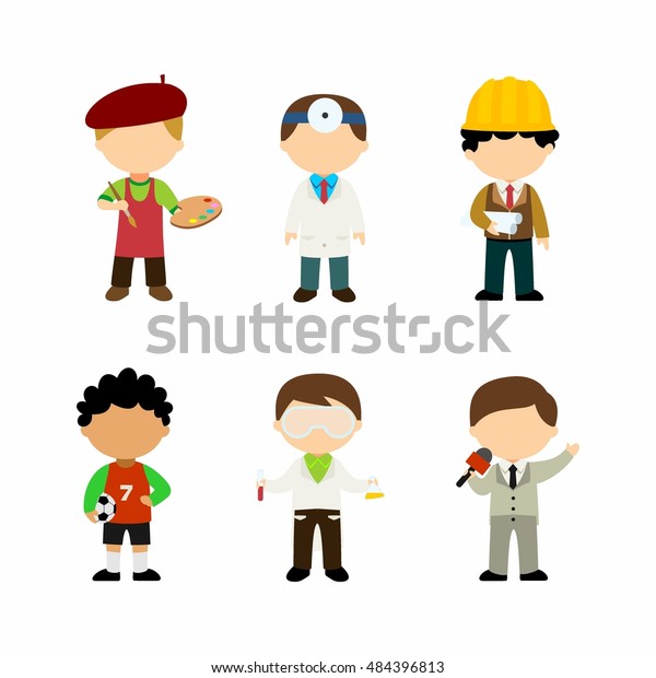 Kids Vector Illustration Cartoon Character Different Stock Vector ...