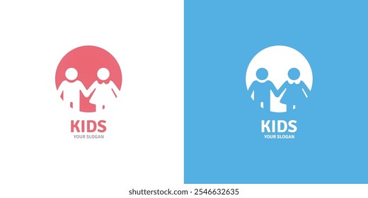 kids vector logo design template