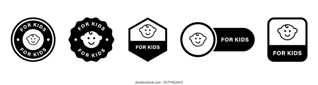 For Kids - vector signs for product packaging labeling.