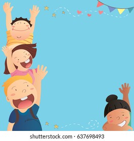 Kids Vector Space Background Stock Vector (Royalty Free) 637698493 ...