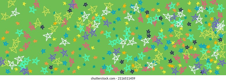 Kids Violet Mint Grey Black Chaotic Vivid Naive Wallpaper. Turquoise Bright Childish Vibrant Neon Purple Acid Handdrawn Stars. Green Pastel Stars Yellow Orange Blue Kids Illustration.