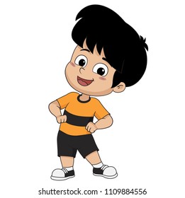 Kids are warming up Vector and illustration.