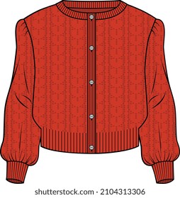 KIDS WEAR CARDIGAN SWEATER OUTERWEAR VECTOR ILLUSTRATION