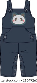 KIDS WEAR DUNGAREE BODYSUIT AND PLAYSUIT VECTOR SKETCH