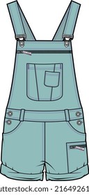 KIDS WEAR DUNGAREE BODYSUIT AND PLAYSUIT VECTOR SKETCH