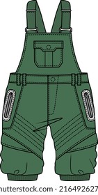 KIDS WEAR DUNGAREE BODYSUIT AND PLAYSUIT VECTOR SKETCH