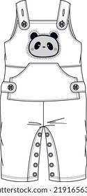 KIDS WEAR DUNGAREE BODYSUIT AND PLAYSUIT FLAT DESIGN VECTOR SKETCH