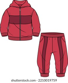 KIDS WEAR HODDIE AND JOGGER SWEAT SET TRACKSUIT VECTOR