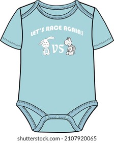 KIDS WEAR PRINTED ROMPER VECTOR SKETCH