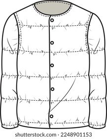KIDS WEAR PUFFER JACKET FLAT DESIGN VECTOR