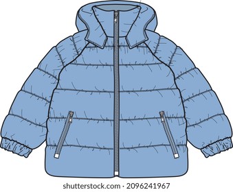 KIDS WEAR PUFFER PADDED JACKET PARKA VECTOR ILLUSTRATION