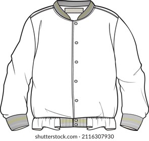 KIDS WEAR SHEER JACKET SWEATSHIRTS VECTOR FLAT SKETCH