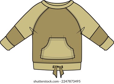 KINDER TRAGEN SWEATR PLUS SHIRT SWEATSHIRT MIT KANGAROO POCKET VEKTOR