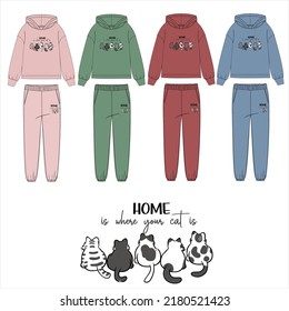 KIDS WEAR TEE AND PAJAMA SET NIGHT WEAR VECTOR