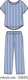 KIDS WEAR TEE AND PAJAMA SET VECTOR ILLUSTRATION