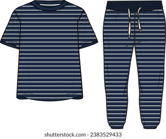 KIDS WEAR TEE AND PAJAMA SET VECTOR ILLUSTRATION