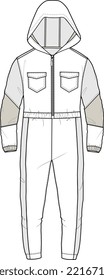 KIDS WEAR TRACKSUIT AND BOILDER SUIT WITH HOOD VECTOR
