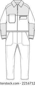 KIDS WEAR TRACKSUIT AND BOILDER SUIT  FLAT ILLUSTRATION SKETCH VECTOR