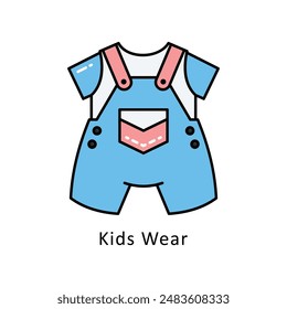 Kids Wear vector  Filled outline Design illustration. Symbol on White background EPS 10 File