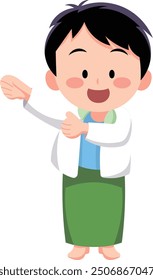 Kids Wearing Clothes Vector Illustration with Playful and Colorful Design