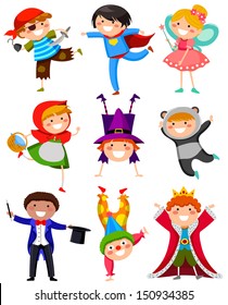 kids wearing different costumes 