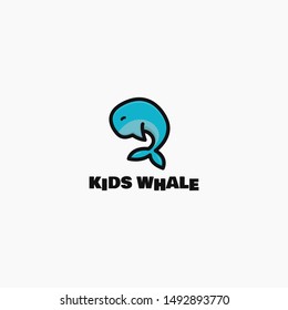 kids whale logo template design. Vector illustration. Abstract whale web Icons and vector logo.