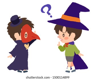 Kids who cosplay at Halloween and greet each other, but don't know who