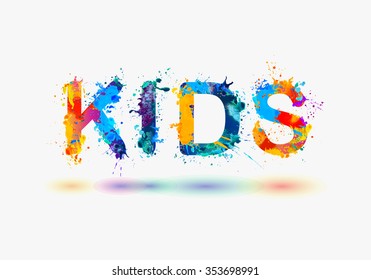 KIDS. Word written spray paint