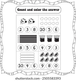 kids worksheet : count and color (activity 1)