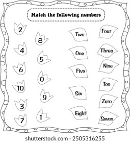 kids worksheet : matching number (activity 2)