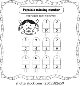 kids worksheet : missing number (1 to 10)