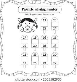 kids worksheet : missing number (11 to 20)