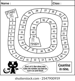 planilha crianças : etapa de multiplicação (contando em nove)