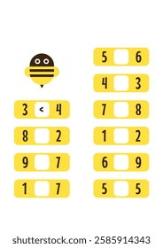 kids worksheet writing the number of signs greater than or less than. fun activities for kids. educational learning sheets