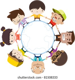 Kids Of The World Illustration