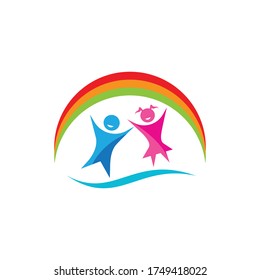 kids world logo vector template