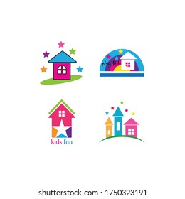 kids world logo vector template