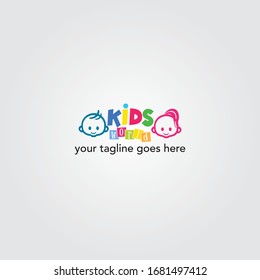 Kids world vector logo design, Kid world Creative logo design