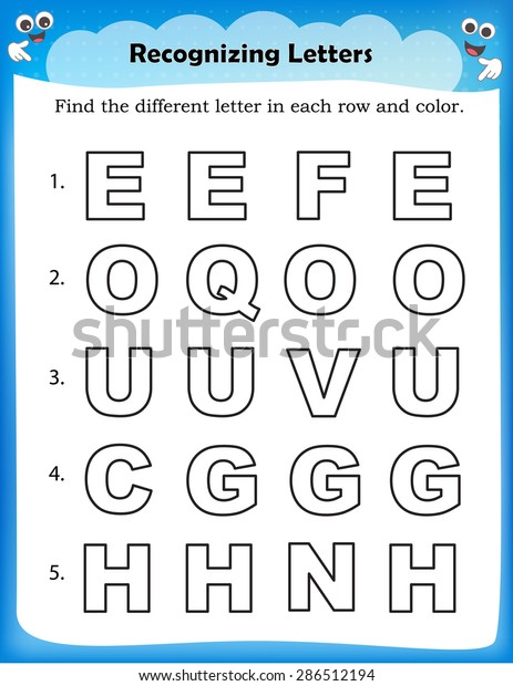 Kids Worsheet Identify Color Different Shape Stock Vector (Royalty Free ...
