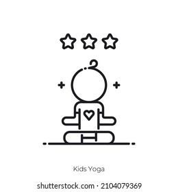 Kids Yoga icon. Outline style icon design isolated on white background