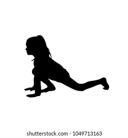 Kids Yoga Poses Vector Illustration. Child doing exercises. Healthy Children Lifestyle. Babies gymnastics. Sports girls on White Background. Oriental Meditation and Relaxation.