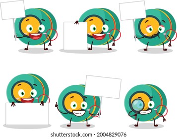 Kids yoyo cartoon character bring information board. Vector illustration